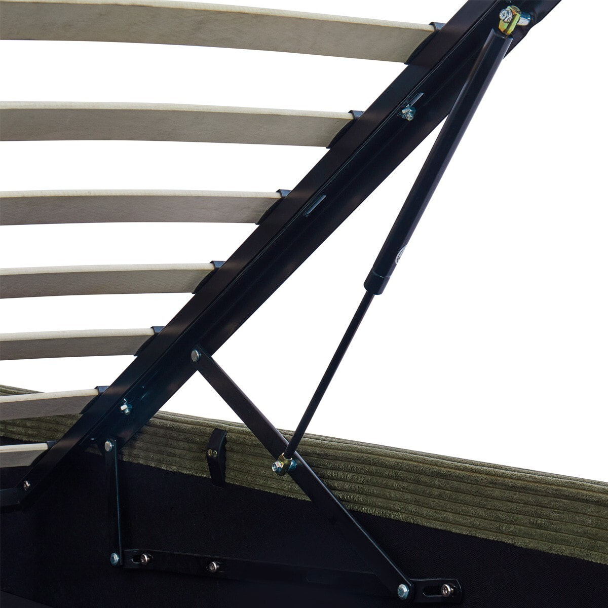 Lit coffre avec tête de lit en velours côtelé - TINA