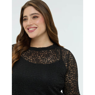 Fiorella Rubino - T-shirt in pizzo traforato - Nero