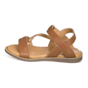 Sandalia moka para NIÑA en piel