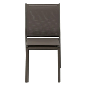 Chaise de jardin empilable "Essentia" wengé & praliné aluminium et texaline