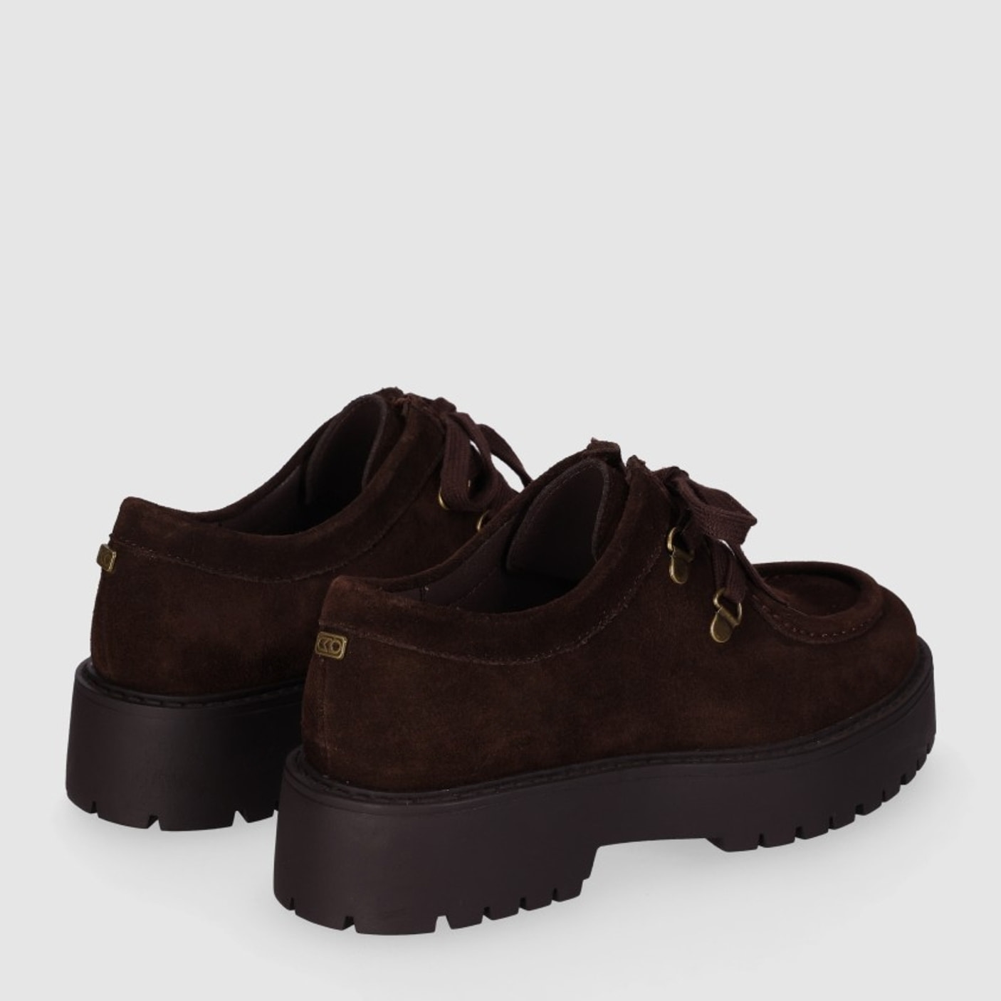 Zapatos de Piel - Marron - Tacón: Bajo