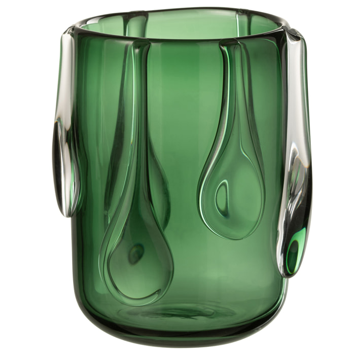 J-Line vase Drippy - verre - vert - small -  Ø 18.5 cm
