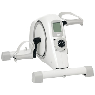 Pedales Estáticos Mini Bicicleta Estática con Resistencia Magnética de 8 Niveles Pantalla LCD y Pedales Antideslizantes para Ejercitar Brazos y Piernas Pedaleador para Casa Oficina Blanco