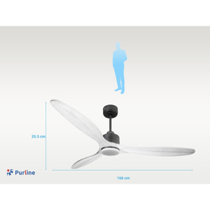 Ventilador de techo Modo Invierno/Verano Termostato Dimable Wifi Motor DC Techos Inclinados Mando a Distancia Luz tres tonos Hypersilence Memoria Vendible Shopify (AUTOMATICO) SalD166C03LED65267 PURLINE
