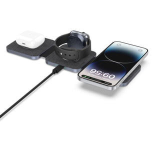 Chargeur ADEQWAT sans fil MagSafe 3 en 1 plat pliable 15W