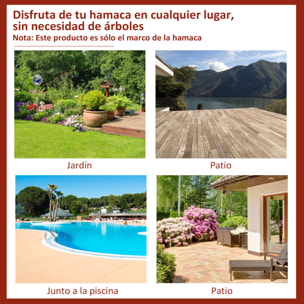 Soporte Ajustable para Hamaca Universal Estructura de Hierro Carga Hasta 120 kg Pie para Hamaca 286x117x110 cm Negro