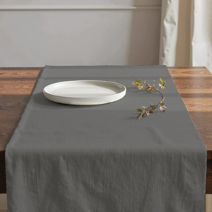 Chemin de table 100% coton Harvard Antracita 50x150 cm