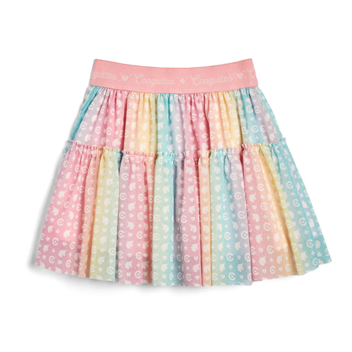 Falda de Niña Estampado Multicolor