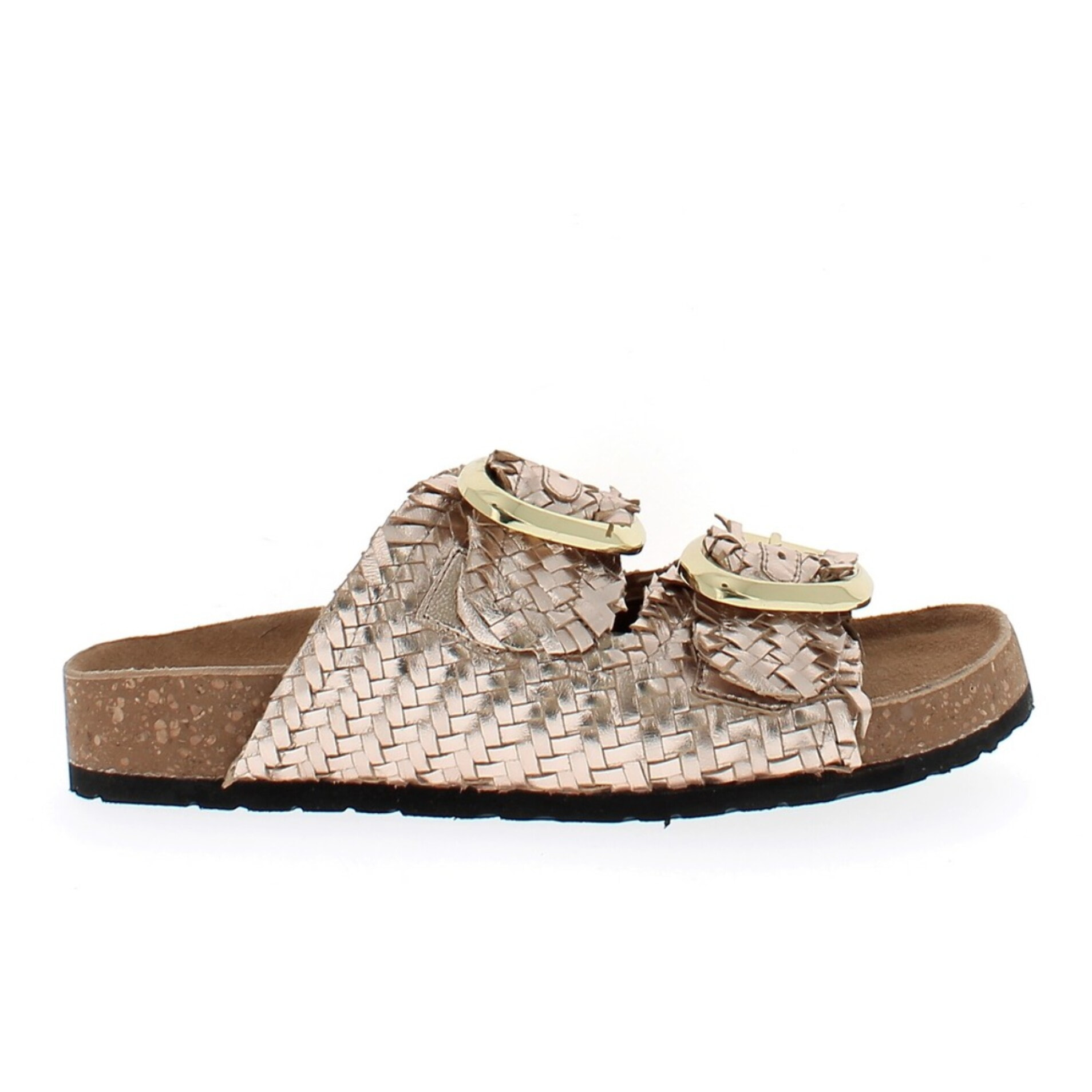 Armata di Mare Scarpe Donna Ciabatte in Pelle con Doppia Fibbia AMD 1V3760 Rose Gold
