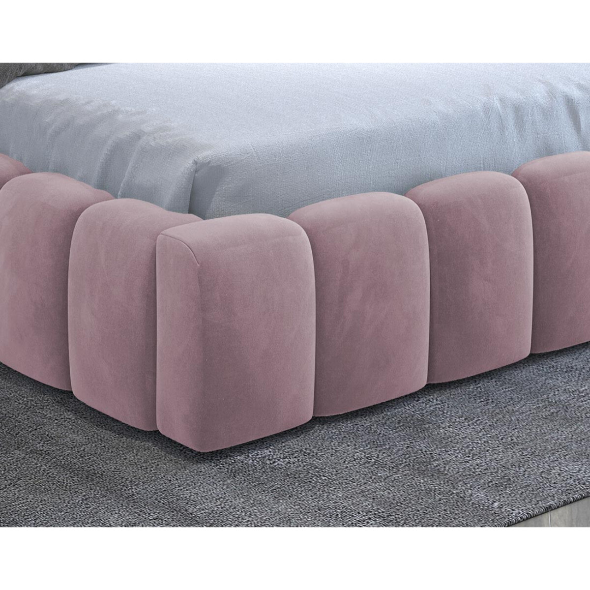 Cleo - lit coffre avec led - 180x200 cm - sommier inclus - en velours - Rose