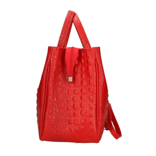 Borsa a mano da donna - Modello Ascoli - Pelle stampata cocco - 35.0 x 25.0 x 15.0 cm