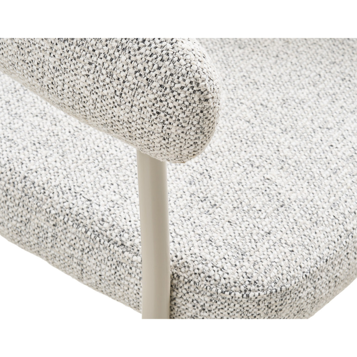 Sadie - lot de 2 chaises FSC  100% en tissu texturé - pieds en acier - Beige