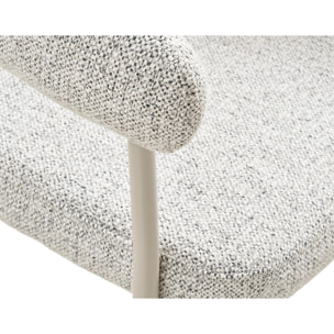 Sadie - lot de 2 chaises FSC  100% en tissu texturé - pieds en acier - Beige