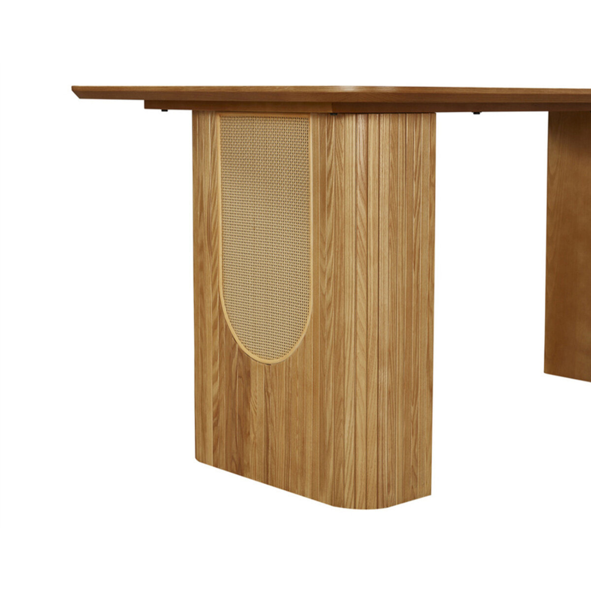 Milazzo - table à manger - bois plaqué chêne et cannage - 180 cm - Bois
