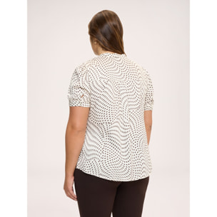 Fiorella Rubino - Blusa con stampa in viscosa - Marrone