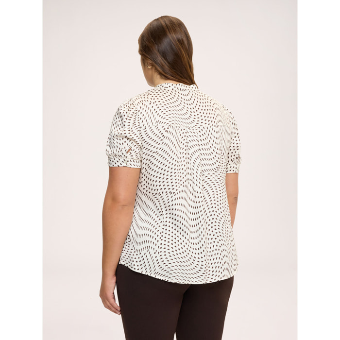 Fiorella Rubino - Blusa con stampa in viscosa - Marrone