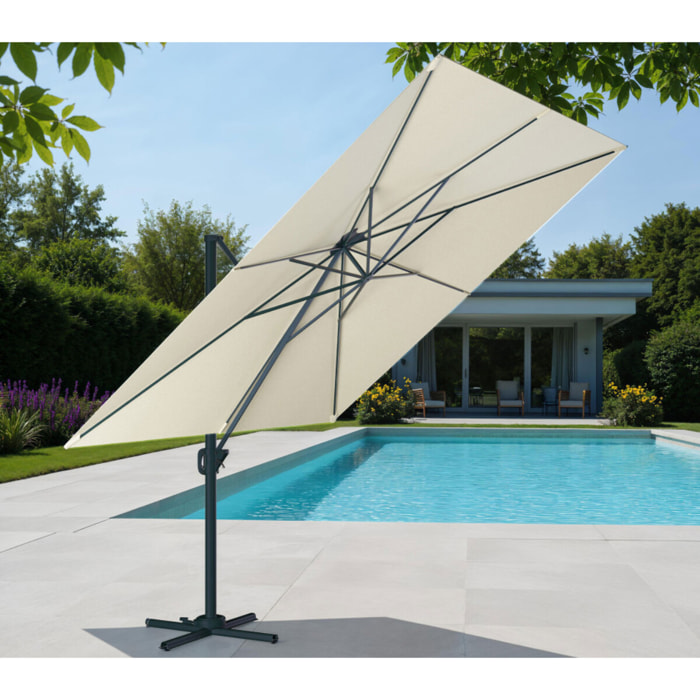 Parasol déporté 3x3m - lin - SUNKING