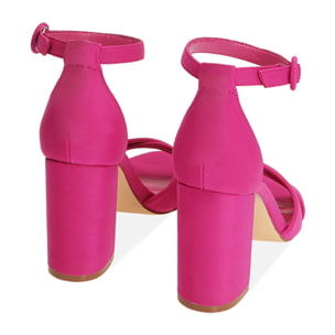 Sandalias de lycra fucsia, tacón de 9 cm