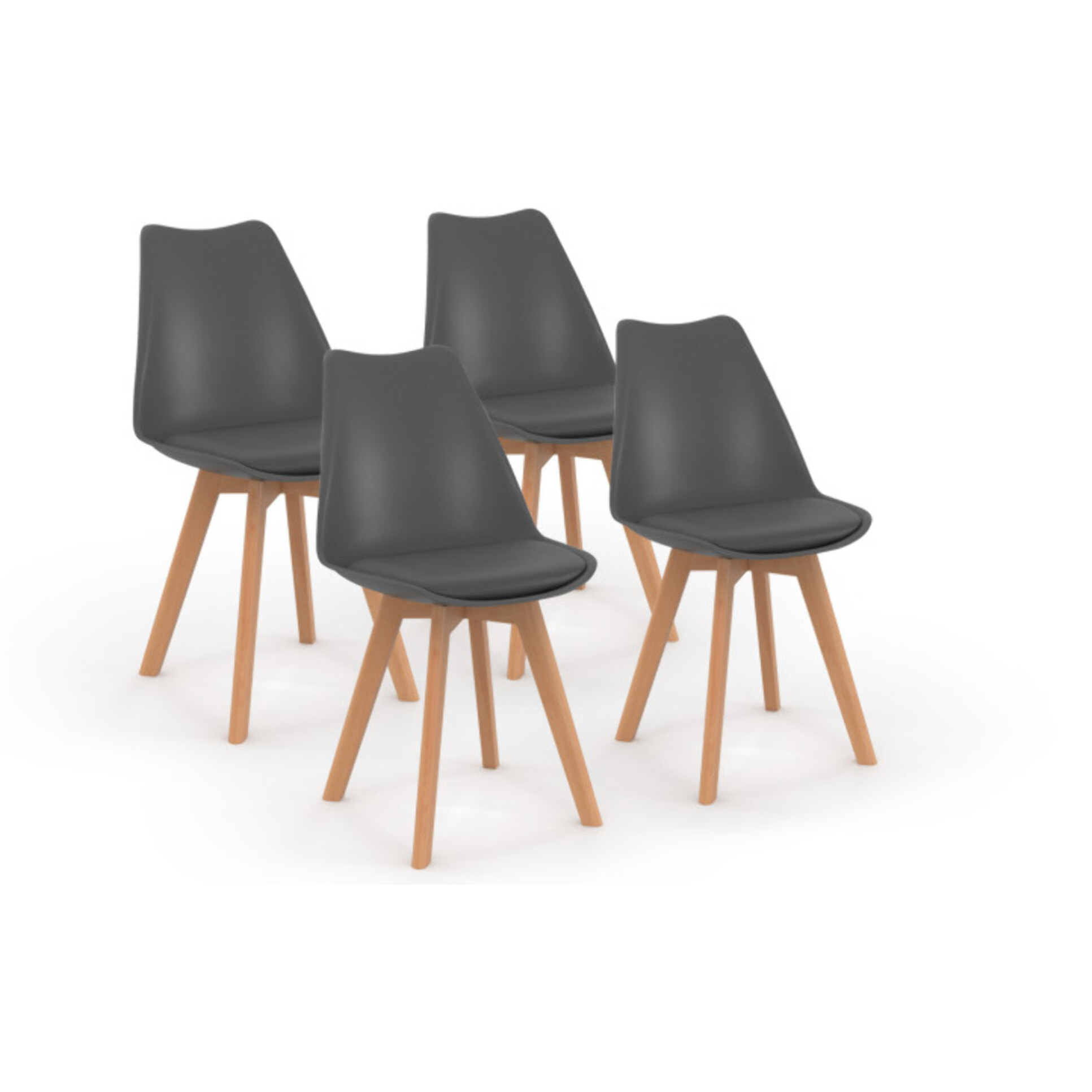 Chaises scandinave Nordia - Gris anthracite