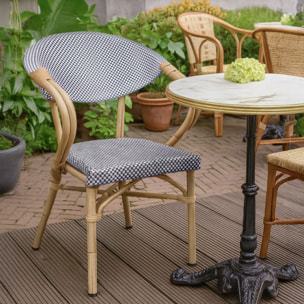 Lot de 2 fauteuils de table extérieur en textilène bleu AMALFI