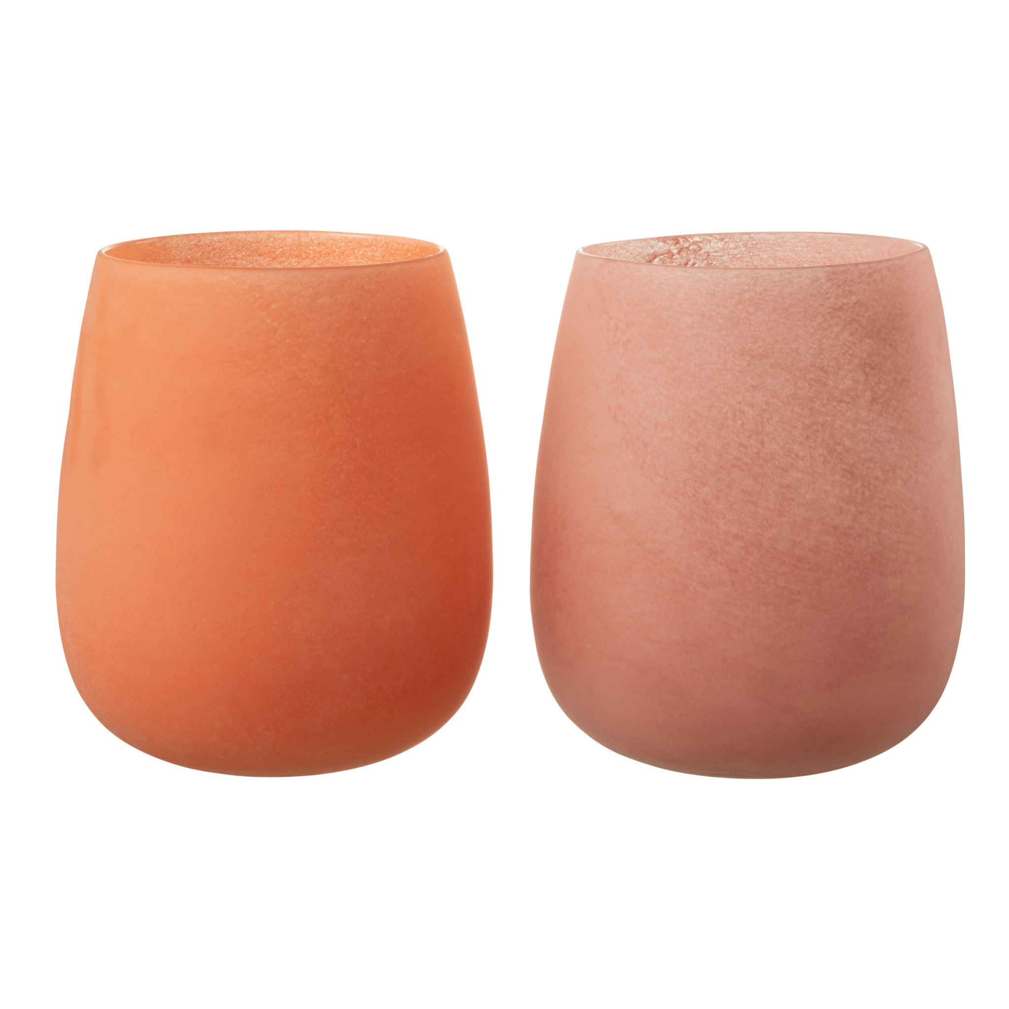 J-Line vase Givré  - verre - corail - Ø 23 cm