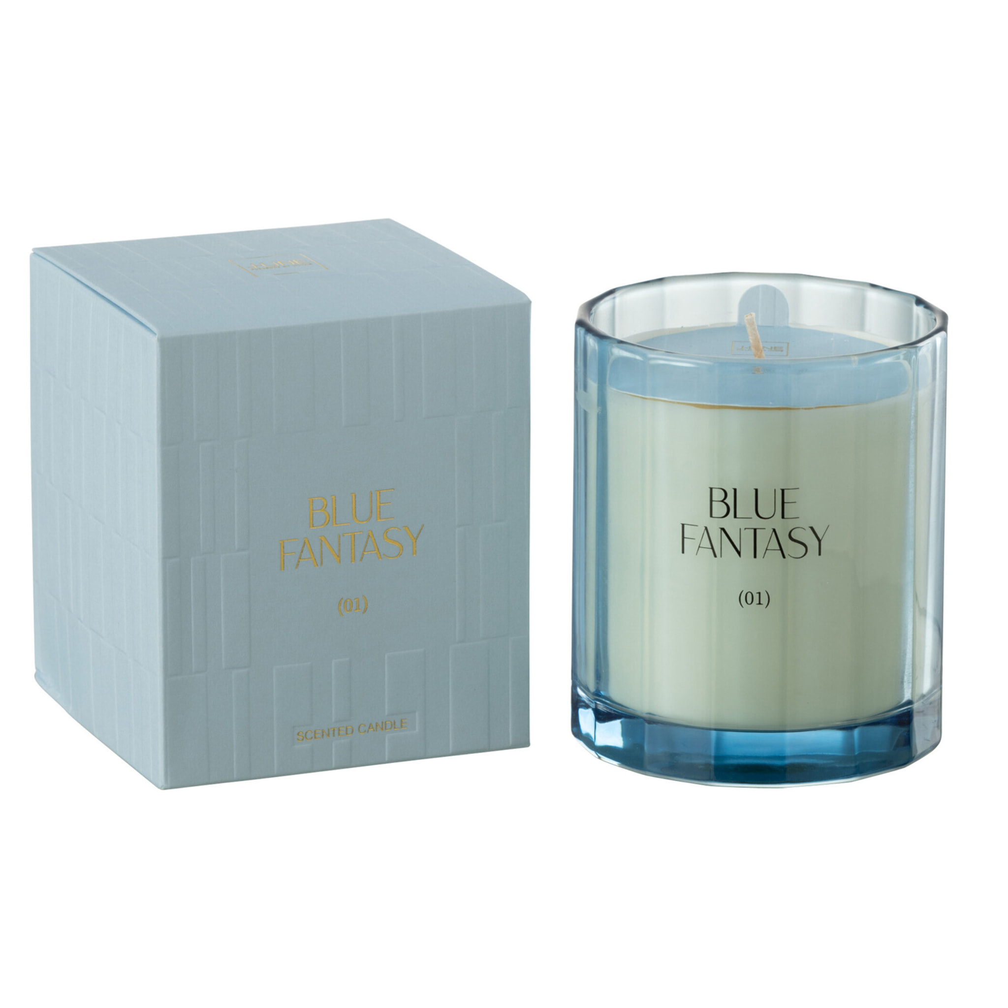 J-Line Bougie Senteur Blue Fantasy Verre - 30 Heures