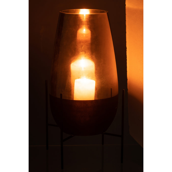 J-Line vase Milan - verre - or/noir - Ø 26 cm