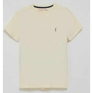 Camiseta color crudo de cuello redondo con bordado Rigby Go