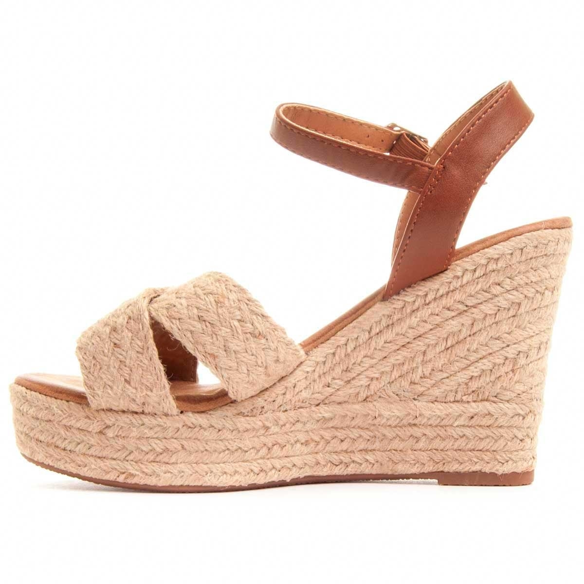 Sandalias de Cuña - Beige - Altura: 9 cm