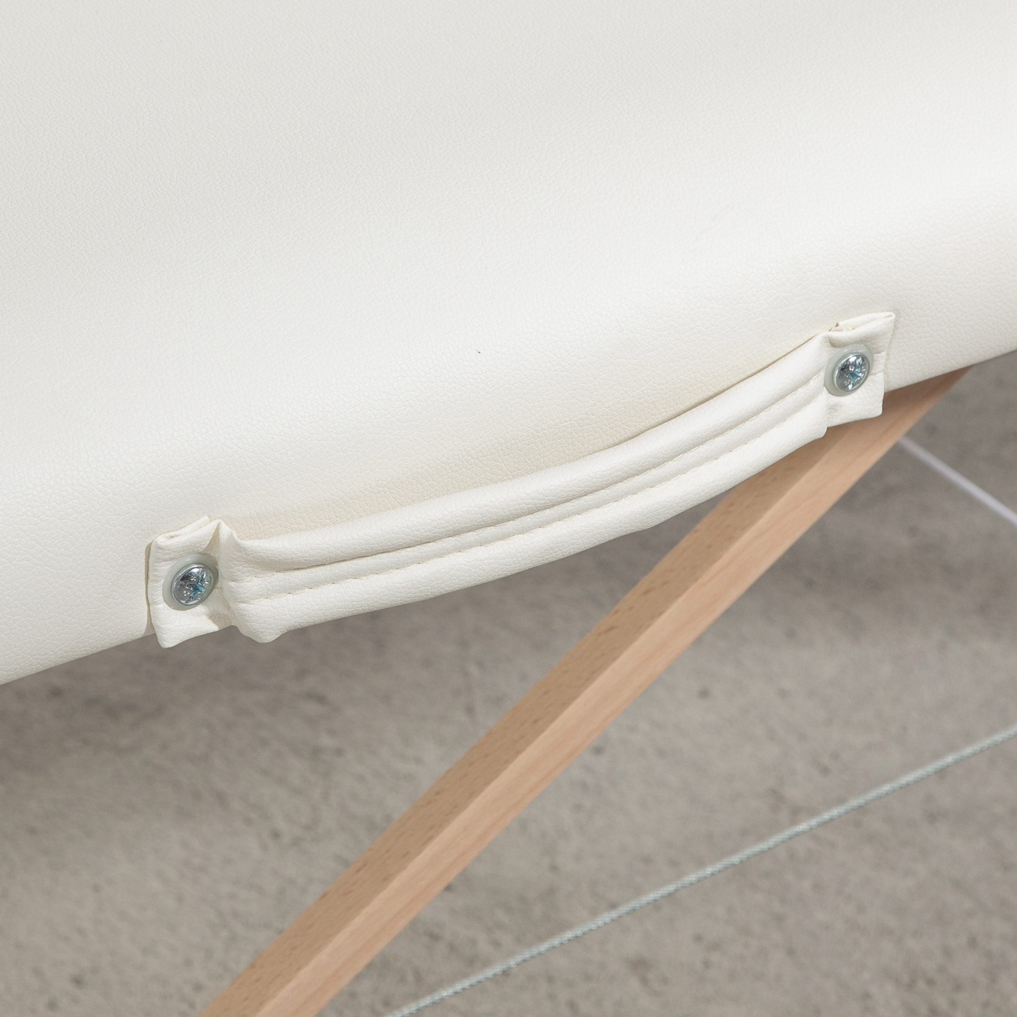 Table de massage pliante 2 zones sac tranport inclus 186L x 60l x 58-81H cm bois synthétique crème