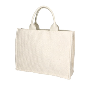 Borsa a mano da donna - Modello False - Misto pelle e tessuto - 31.0 x 41.5 x 15.5 cm