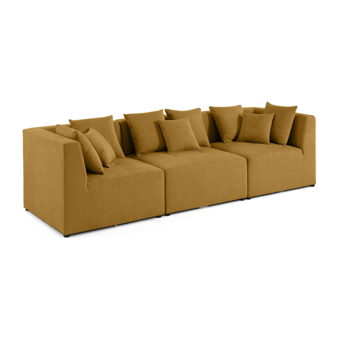 Amalfi - canapé modulable 3 places - en tissu - Jaune