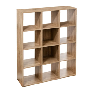Étagère 12 cases effet chêne naturel "Mix 'n Modul"