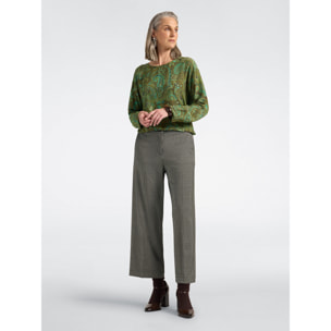 Elena Mirò - Blusa in viscosa stampata paisley - Verde
