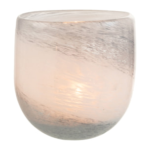 J-Line photophore Denim - verre - blanc/bleu - small