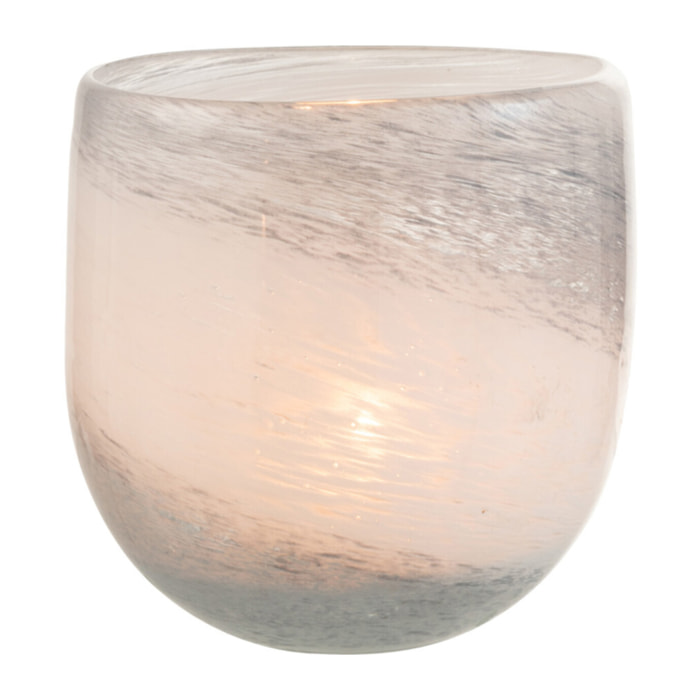 J-Line photophore Denim - verre - blanc/bleu - small
