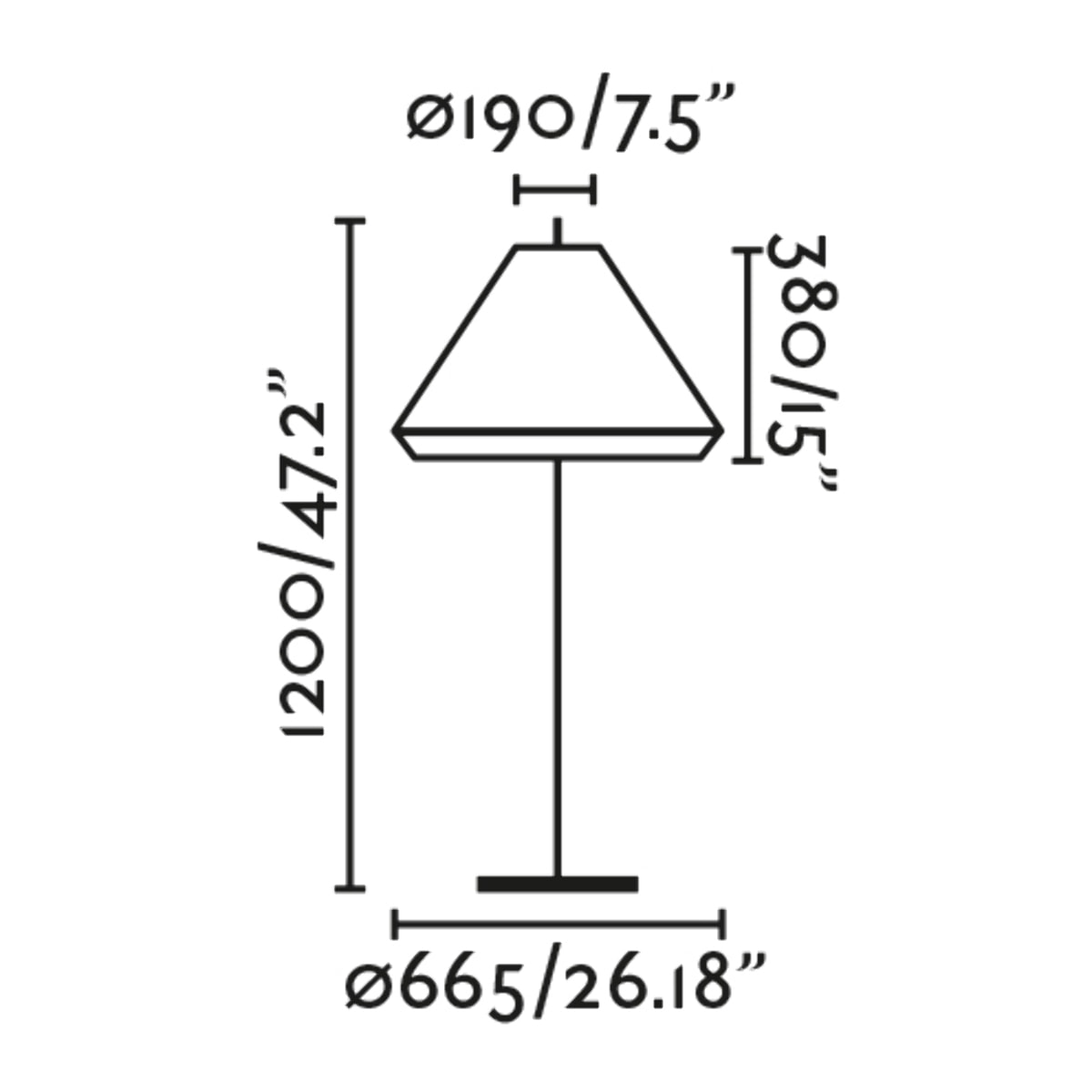 SAIGON OUT 1200 C70 Lampadaire gris/beige