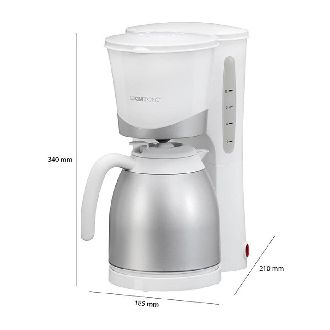 Cafetière thermos 8-10 tasses 1L Clatronic KA 3327 Blanc