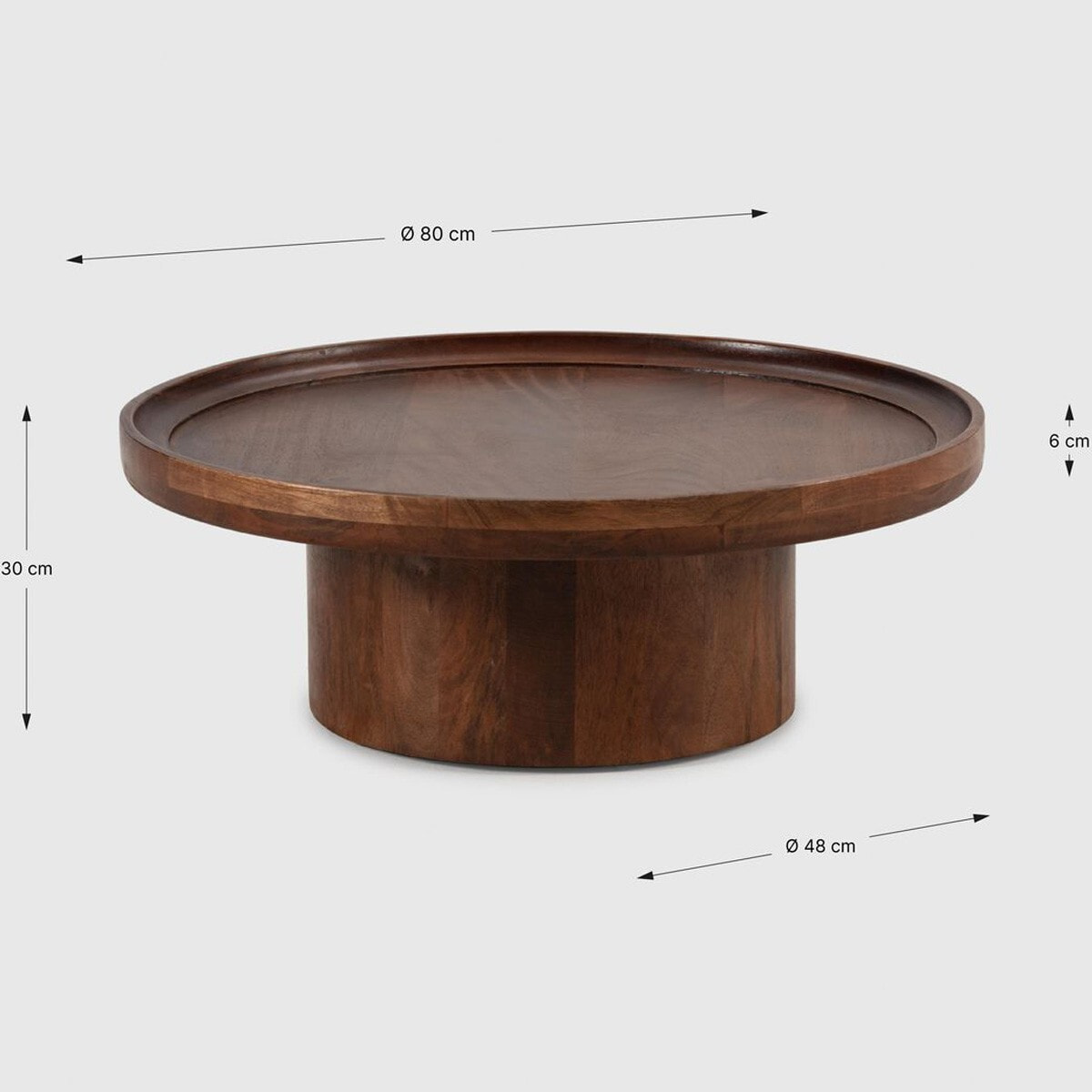 Table basse ronde en bois de manguier - SUNNA