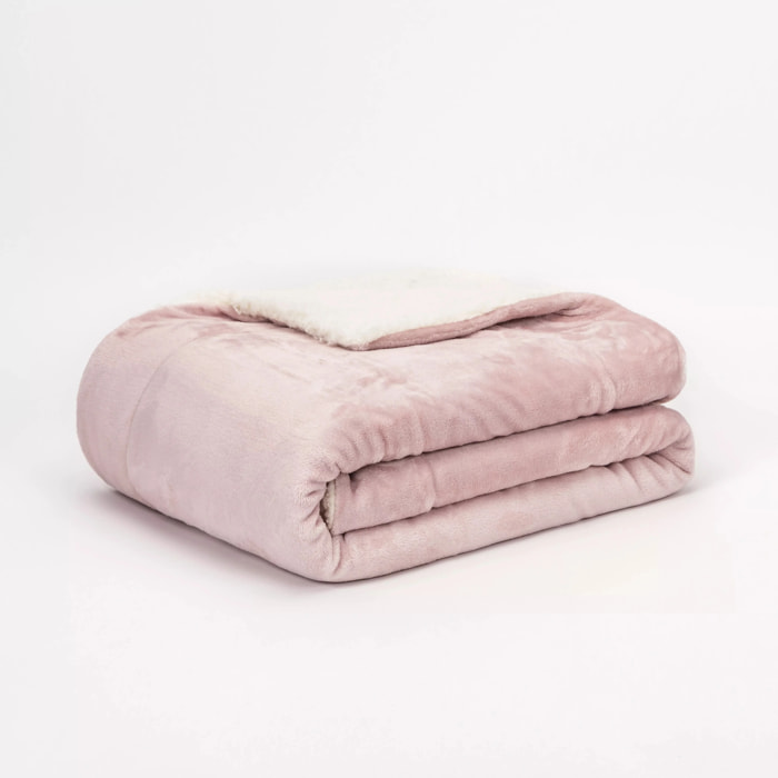 Manta Velvet Sherpa Rosa Palo