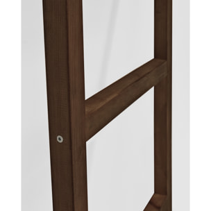 Échelle en bois massif couleur noyer de 150x41cm Hauteur: 150 Longueur: 41 Largeur: 3.5