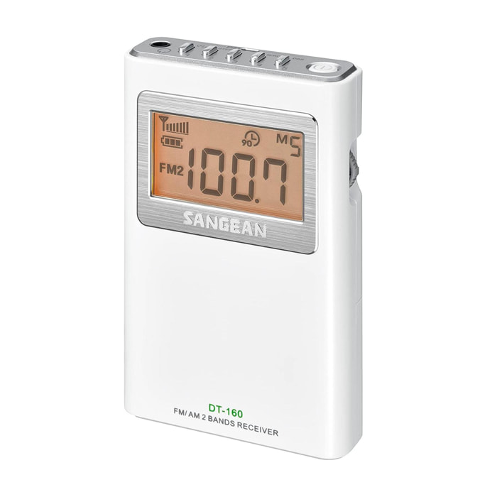 Sangean Pocket 160 White / Radio FM AM portátil