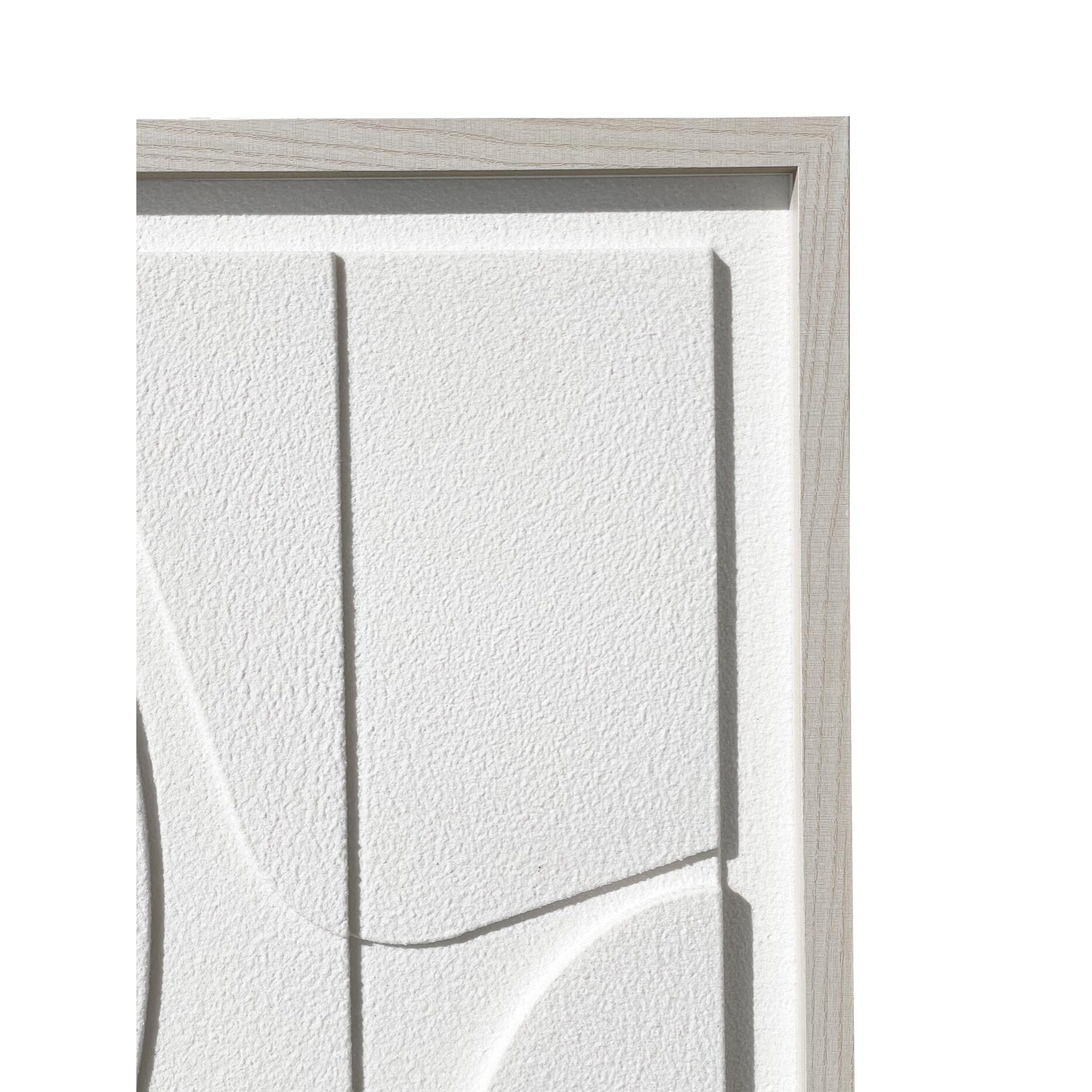 Cuadro Curves resina 3D texturizado abstracto blanco 70x50x4 cm