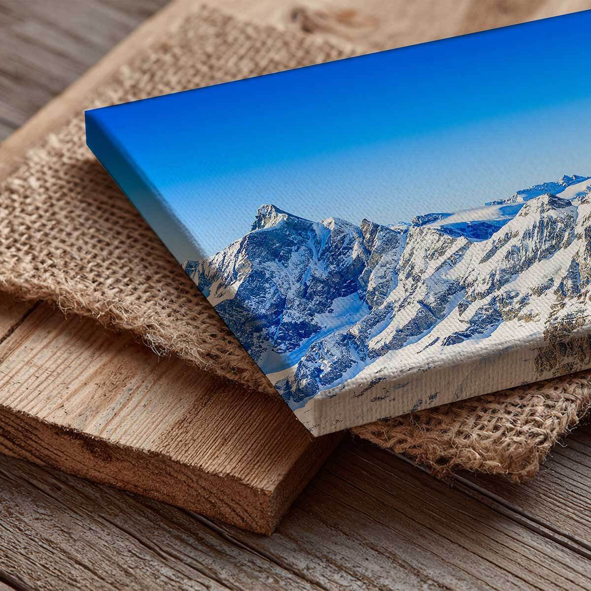 Tableau panoramique sommet enneigé  Toile imprimée