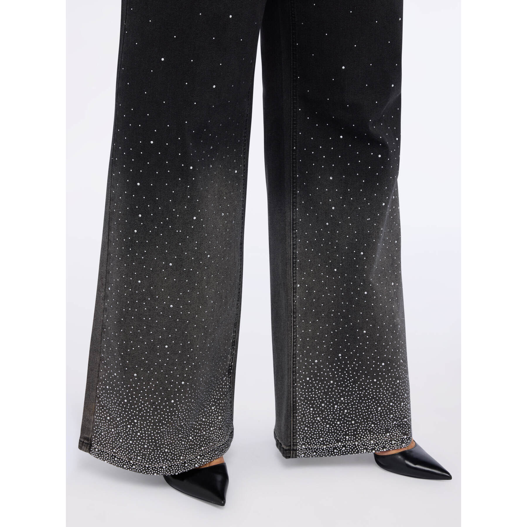 Fiorella Rubino - Jeans de pierna ancha con puntos de luz efecto degradado - Negro