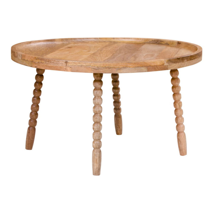 Tavolino da caffè Jammu in legno di mango naturale, ø60×35 cm