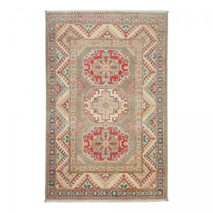Tapis salon géométrique, noué main en laine, IRAN