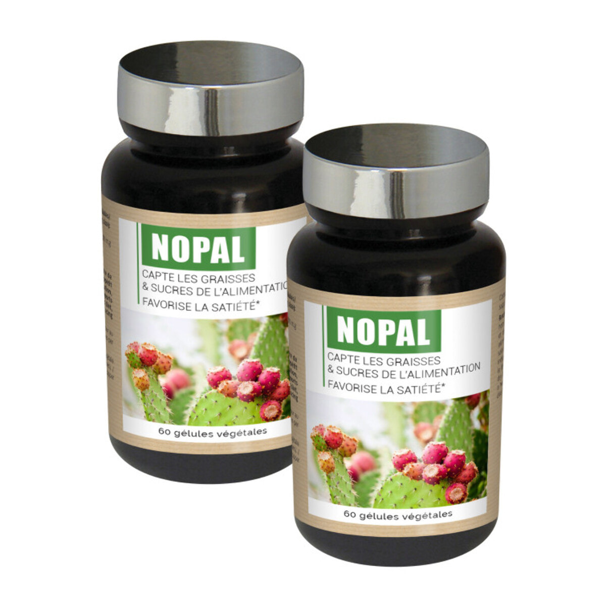 NUTRI EXPERT - Nopal - Capte les graisses et sucres- Favorise la satiété - Réduit appétit et apport calorique des repas - 100% extraits d'origine naturelle - Convient aux végans - Lot de 2 produits