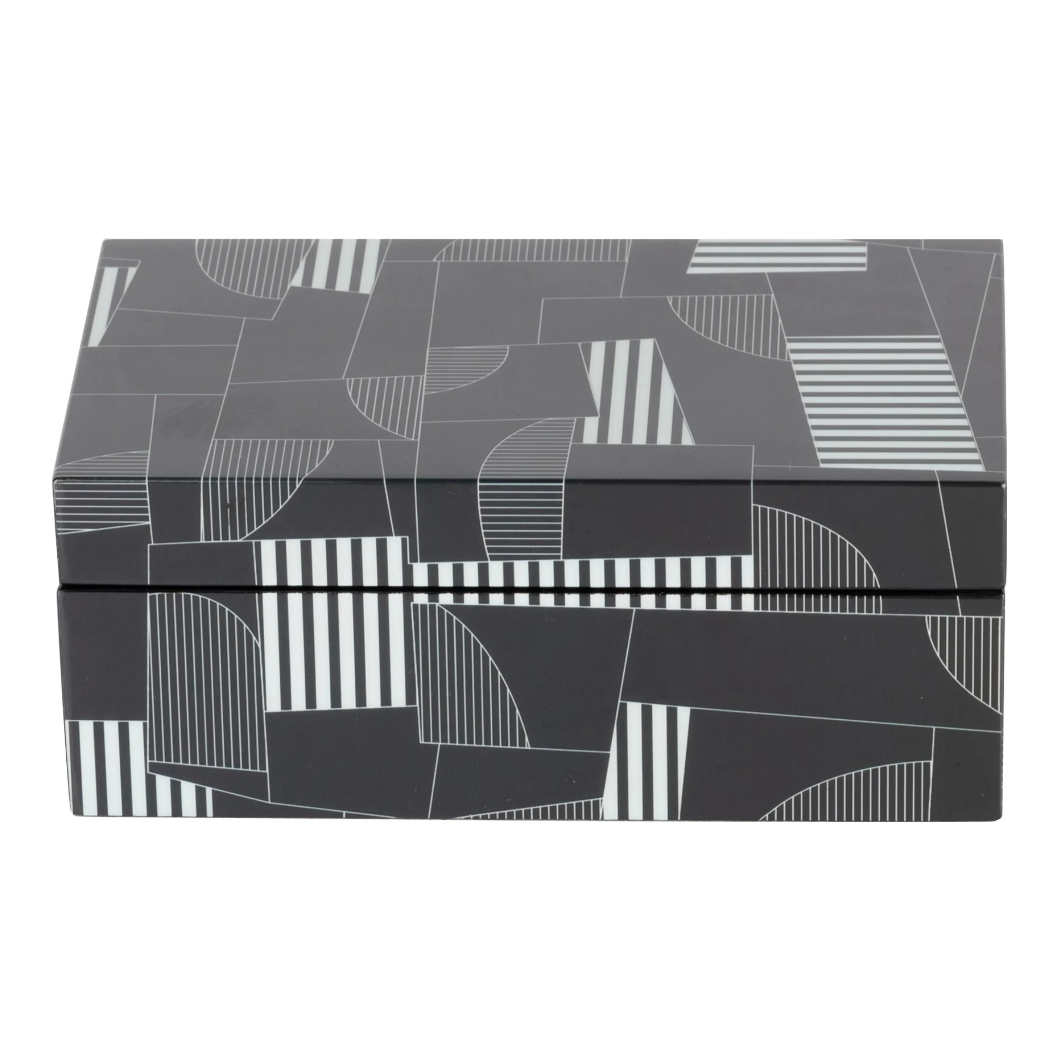 Caja Mdf Negro Gris 20x12x8 Cm