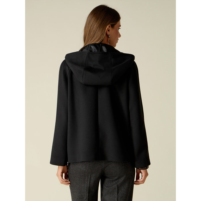 Oltre - Caban con cappuccio e zip - Nero